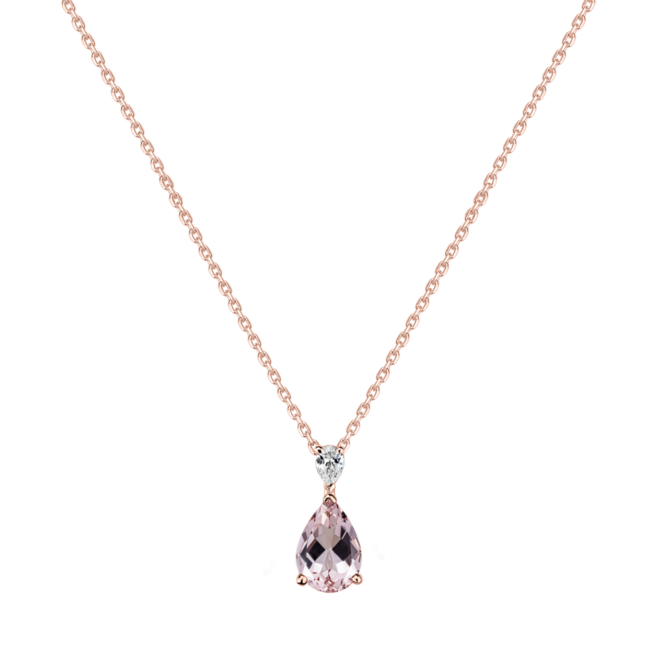 Diamond necklace with Morganite Whispers of Avalon