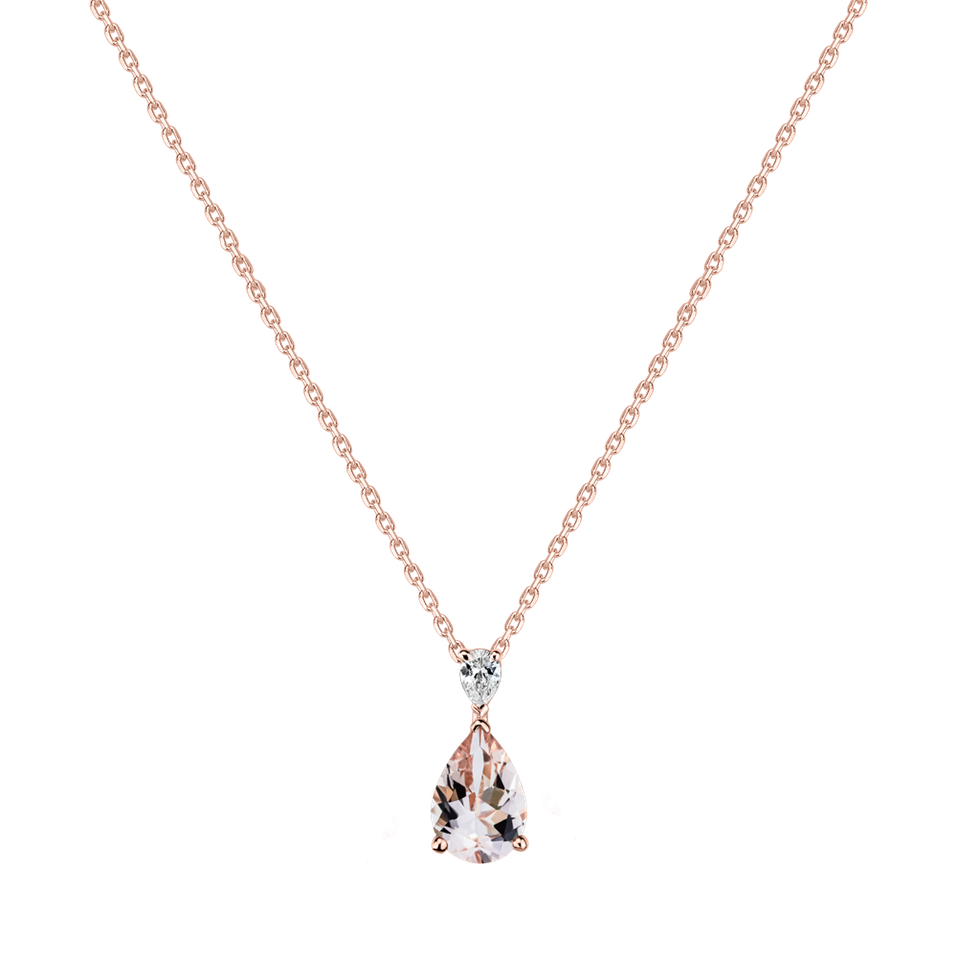 Diamond necklace with Morganite Whispers of Avalon