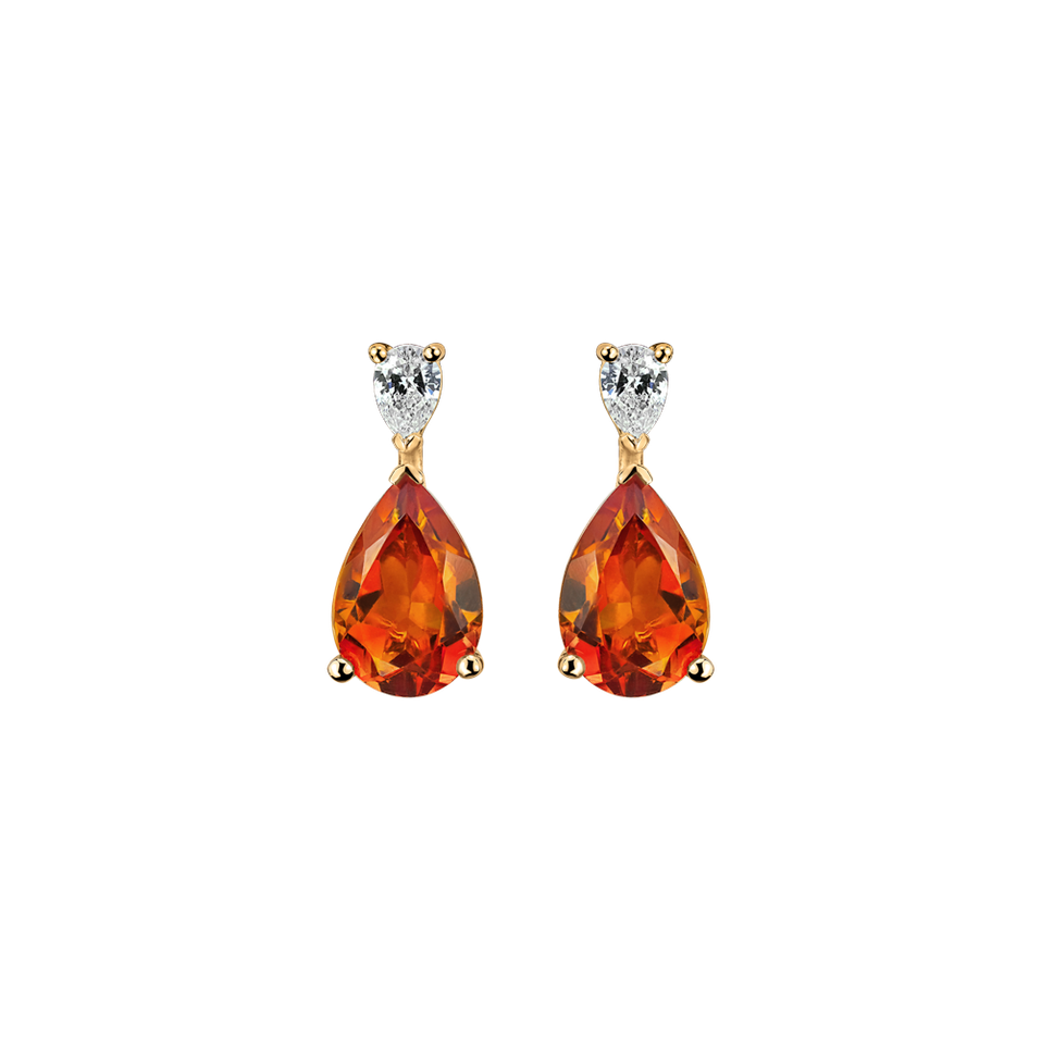 Diamond earrings with Citrine Whispers of Avalon