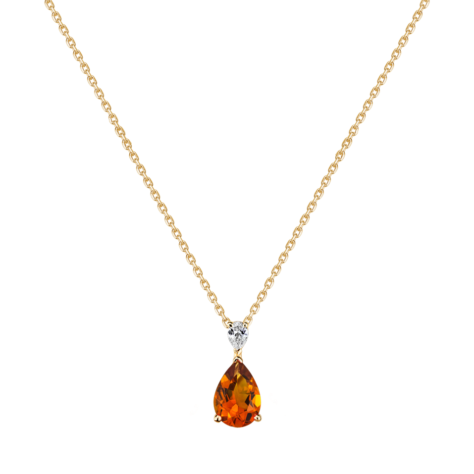 Diamond necklace with Citrine Whispers of Avalon