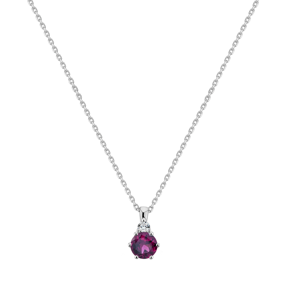 Diamond necklace with Rhodolite Diamara