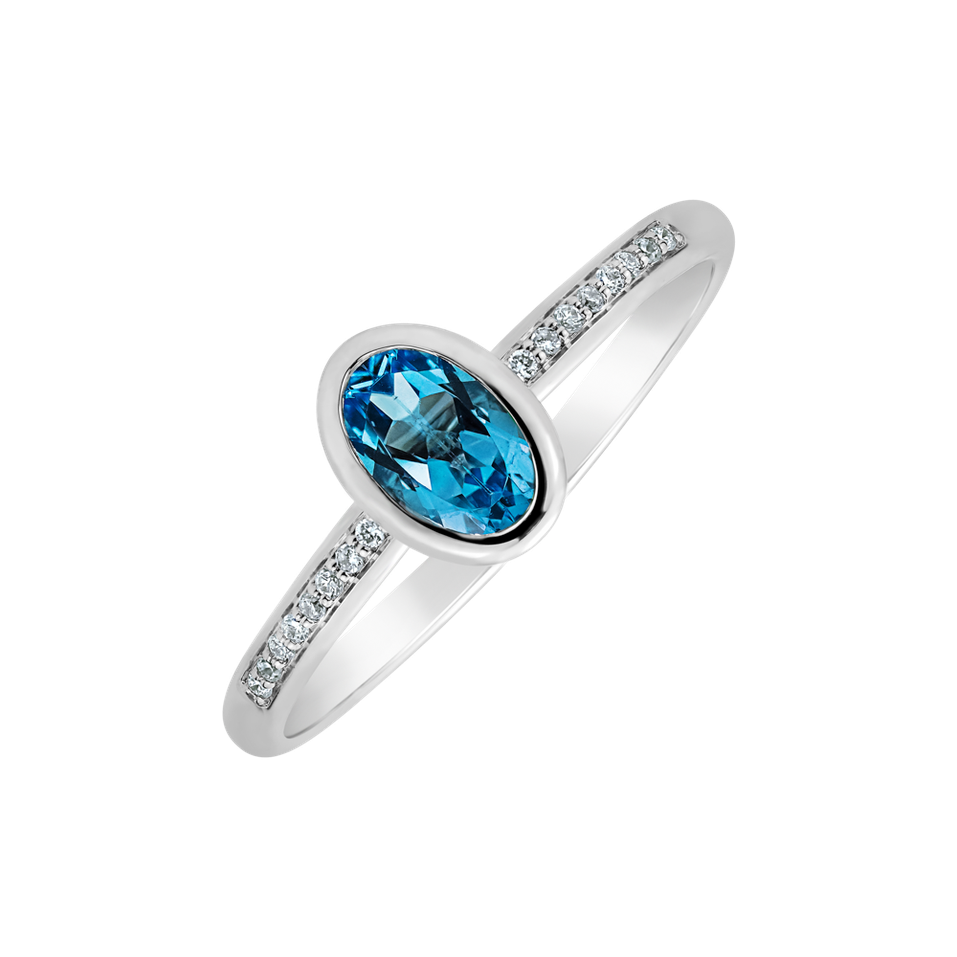 Diamond ring with Topaz Elliptical perfection