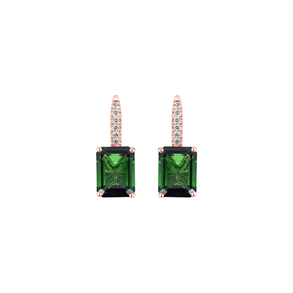 Diamond earrings with Tourmaline Carlotta