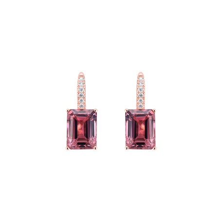 Diamond earrings with Tourmaline Carlotta