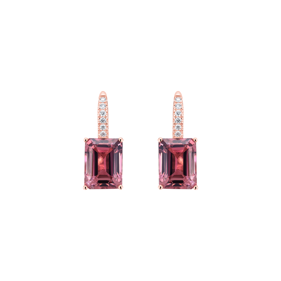 Diamond earrings with Tourmaline Carlotta