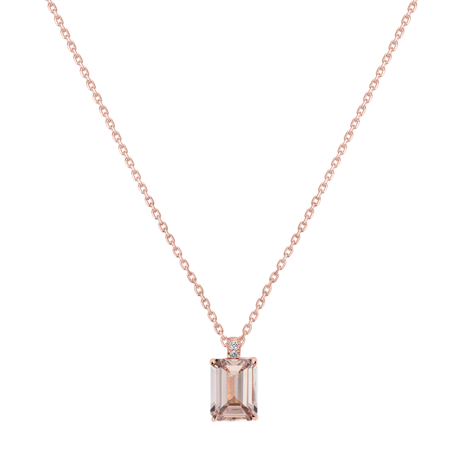 Diamond necklace with Morganite Carlotta