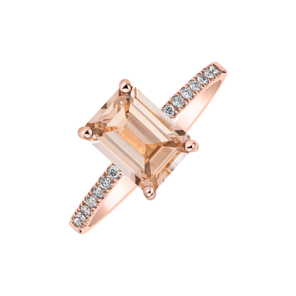 Diamond ring with Morganite Carlotta