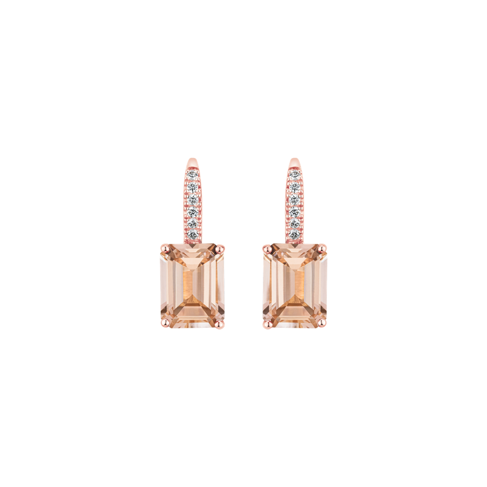 Diamond earrings with Morganite Carlotta