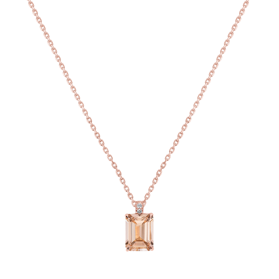 Diamond necklace with Morganite Carlotta