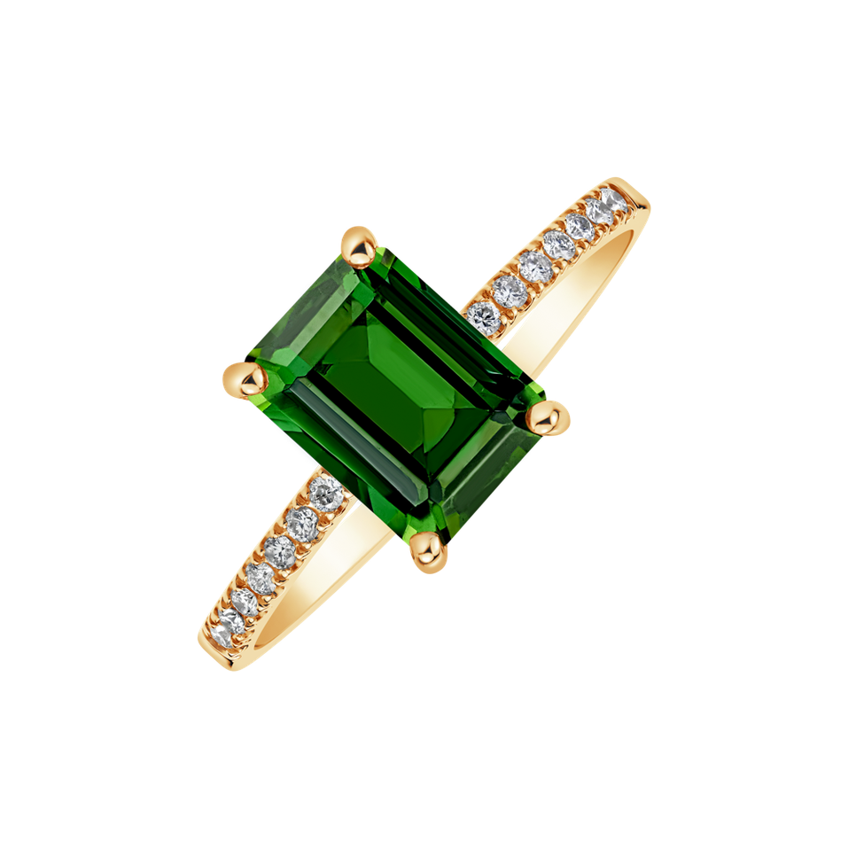 Diamond ring with Tourmaline Carlotta