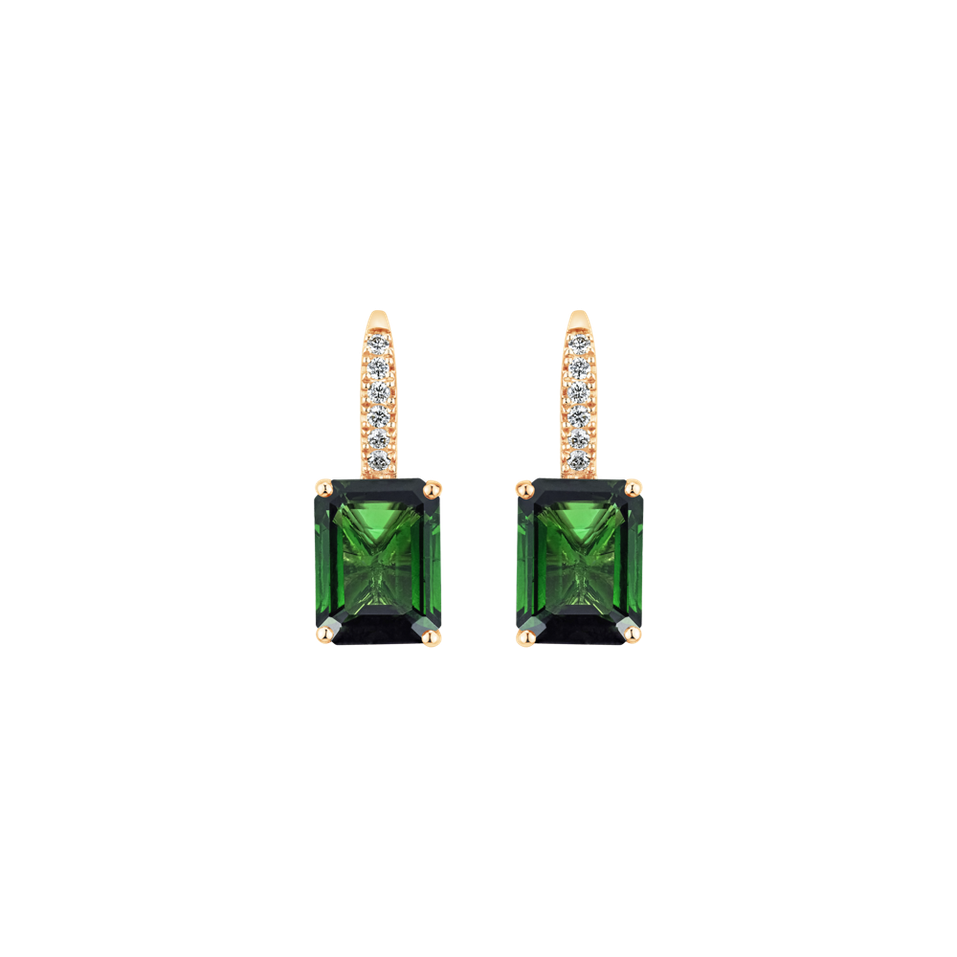 Diamond earrings with Tourmaline Carlotta