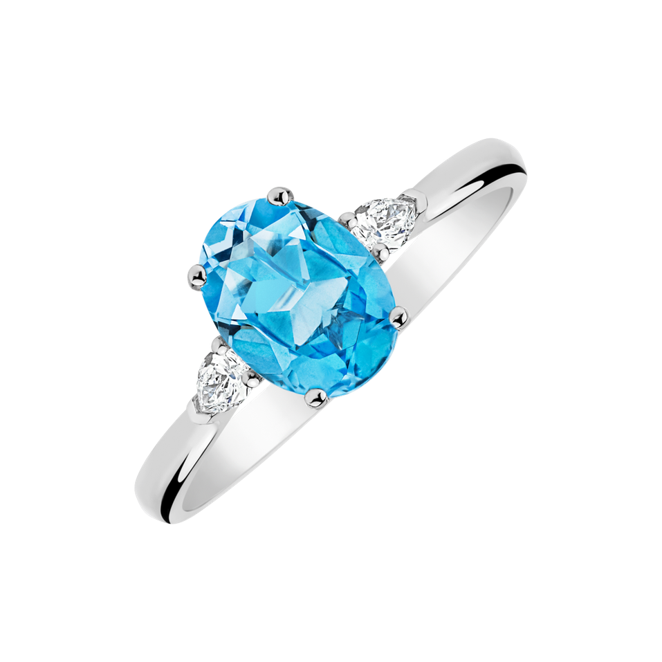 Diamond ring with Topaz Fiona