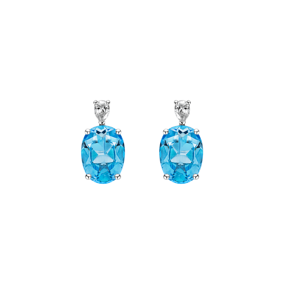 Diamond earrings with Topaz Royal Aura