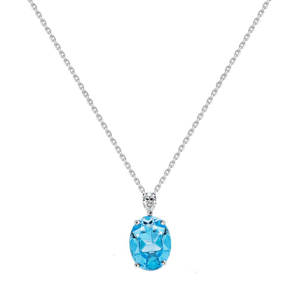 Diamond necklace with Topaz Élise