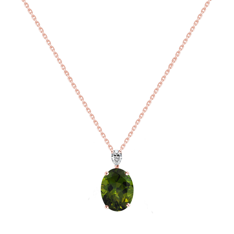 Diamond necklace with Tourmailine Élise