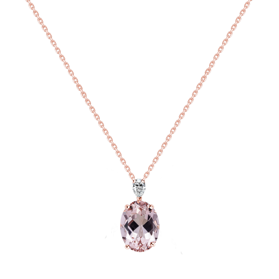 Diamond necklace with Morganite Élise