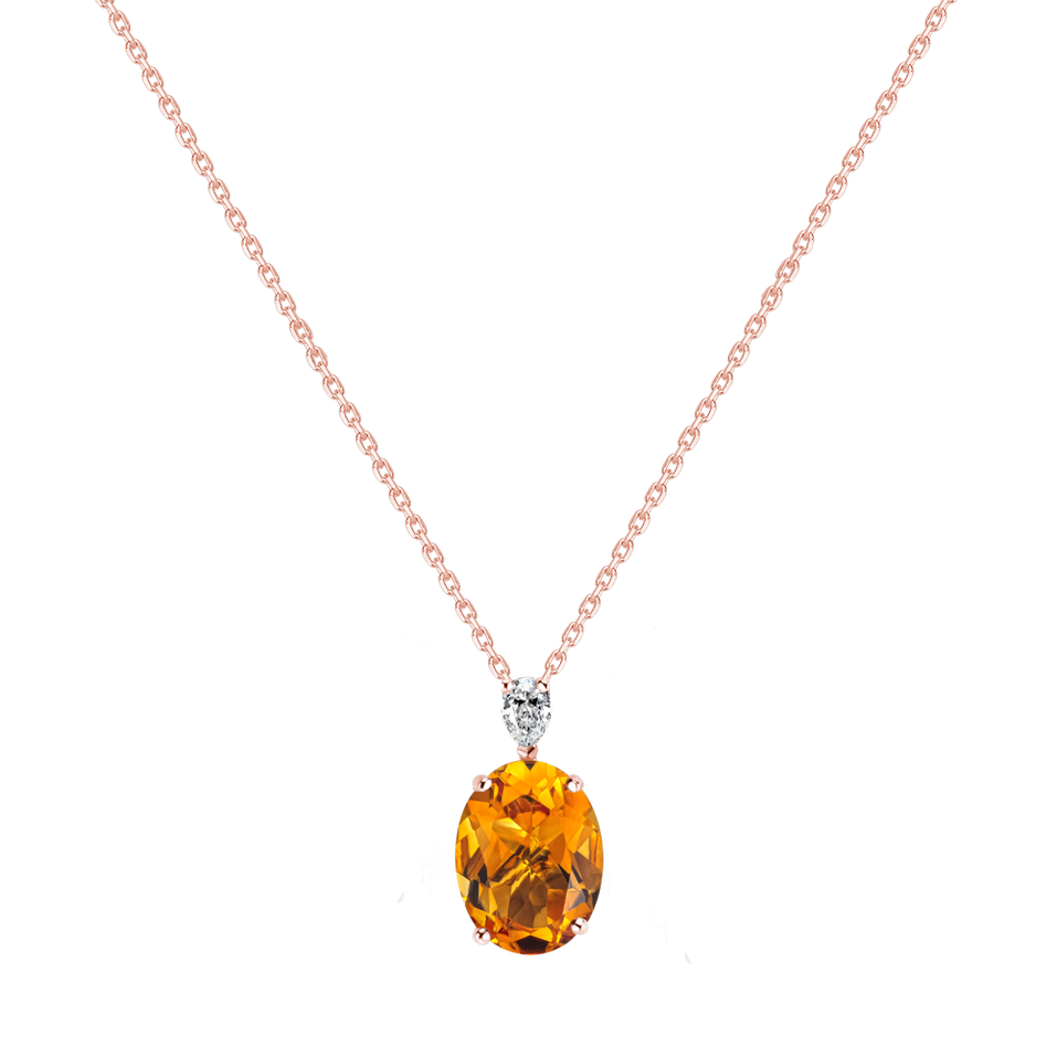 Diamond necklace with Citrine Élise