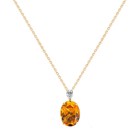 Diamond necklace with Citrine Élise