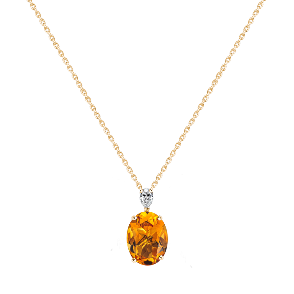 Diamond necklace with Citrine Élise