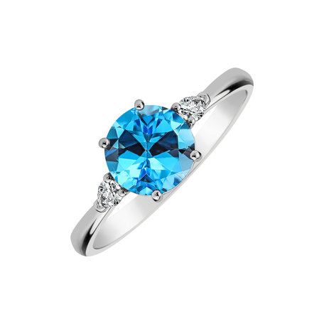 Diamond ring with Topaz Royal Oasis