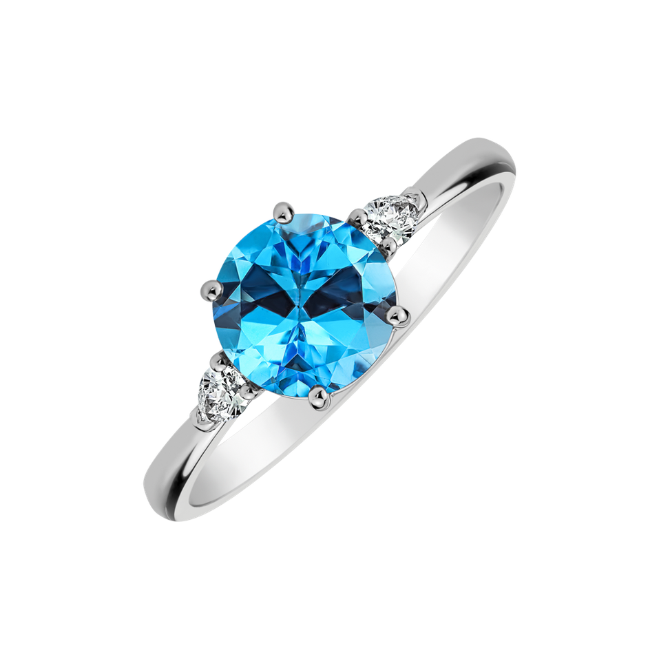 Diamond ring with Topaz Royal Oasis