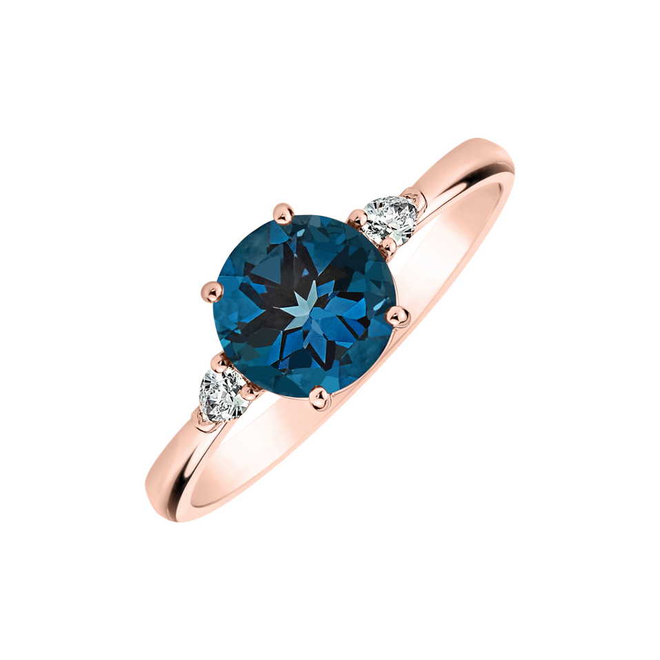 Diamond ring with Topaz Royal Oasis