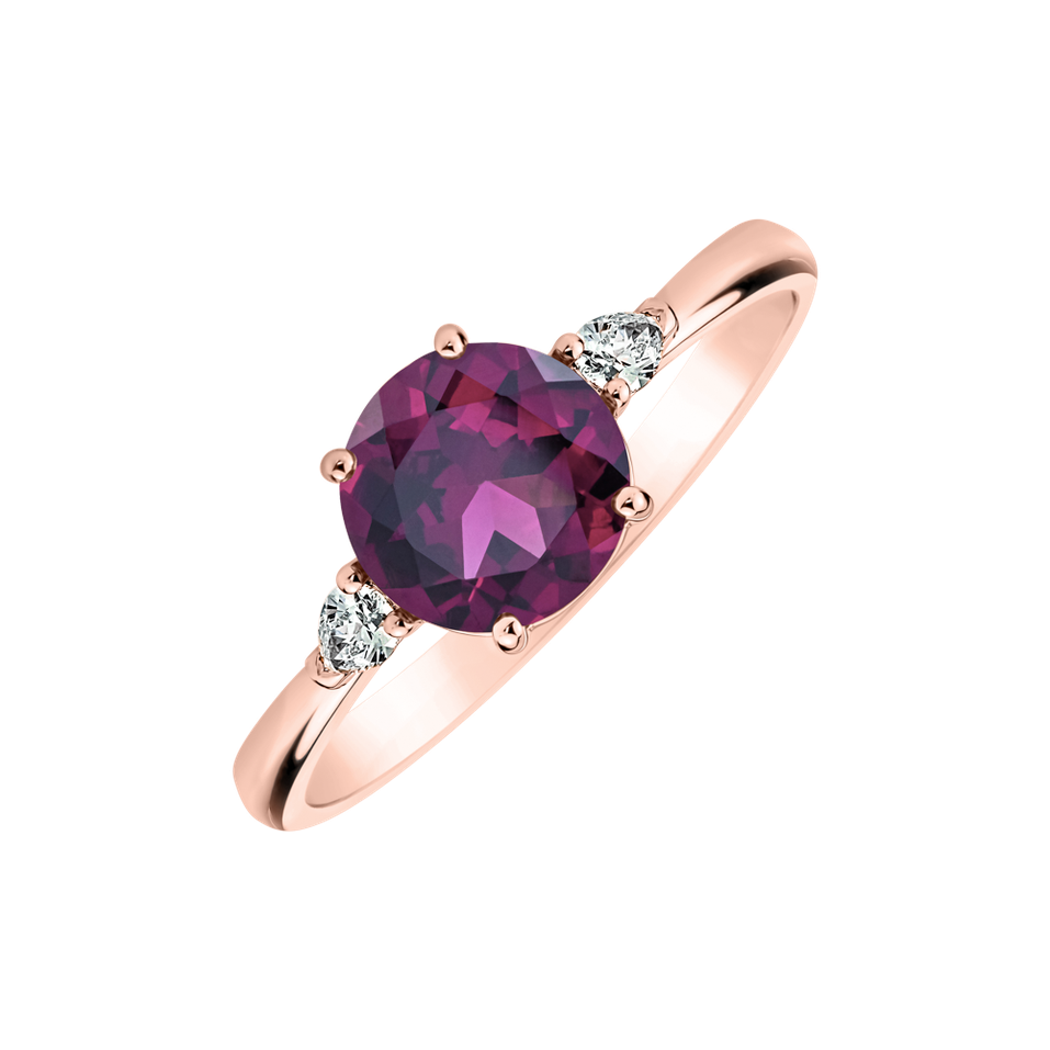 Diamond ring with Rhodolite Royal Oasis