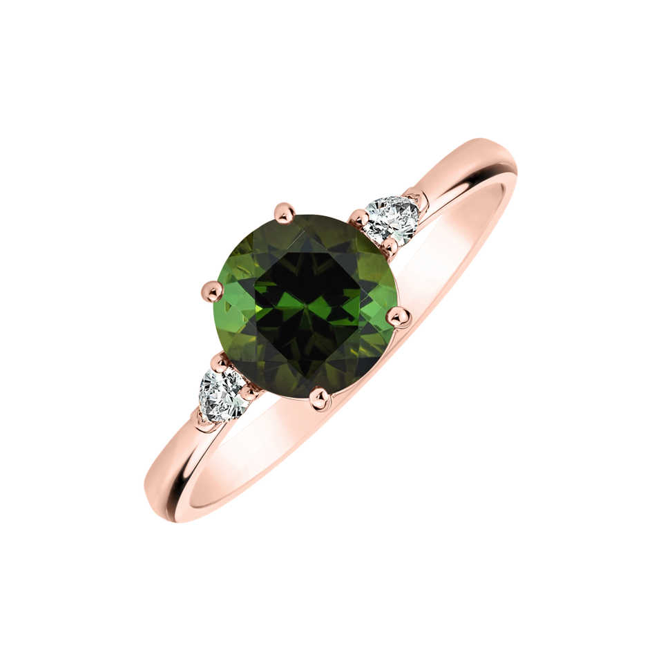 Diamond ring with Tourmaline Royal Oasis