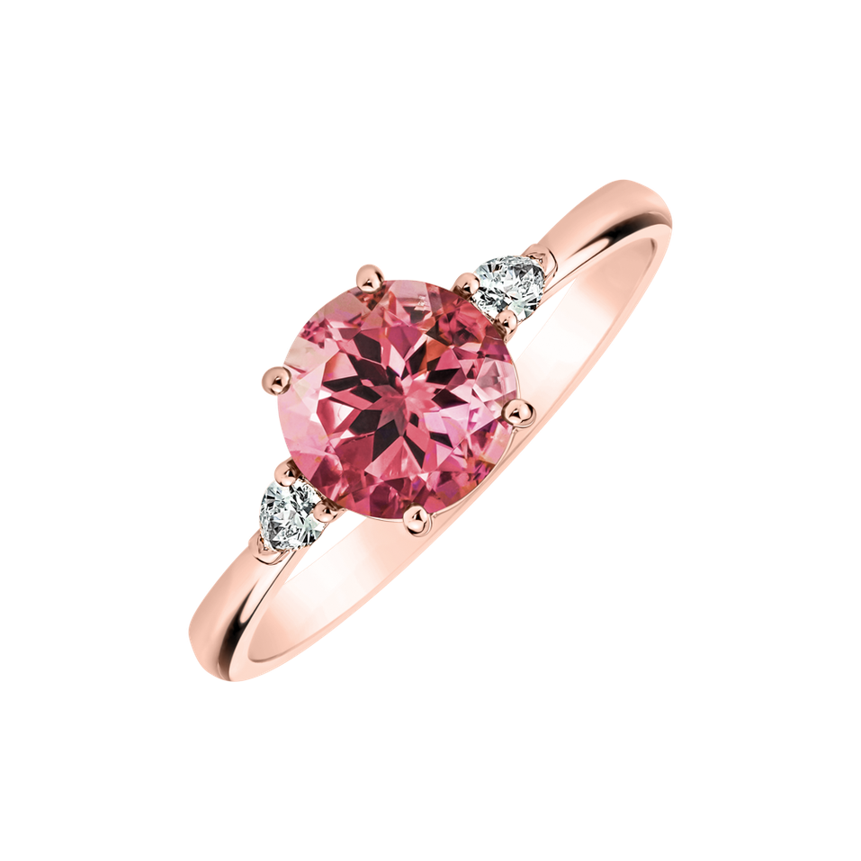 Diamond ring with Tourmaline Royal Oasis