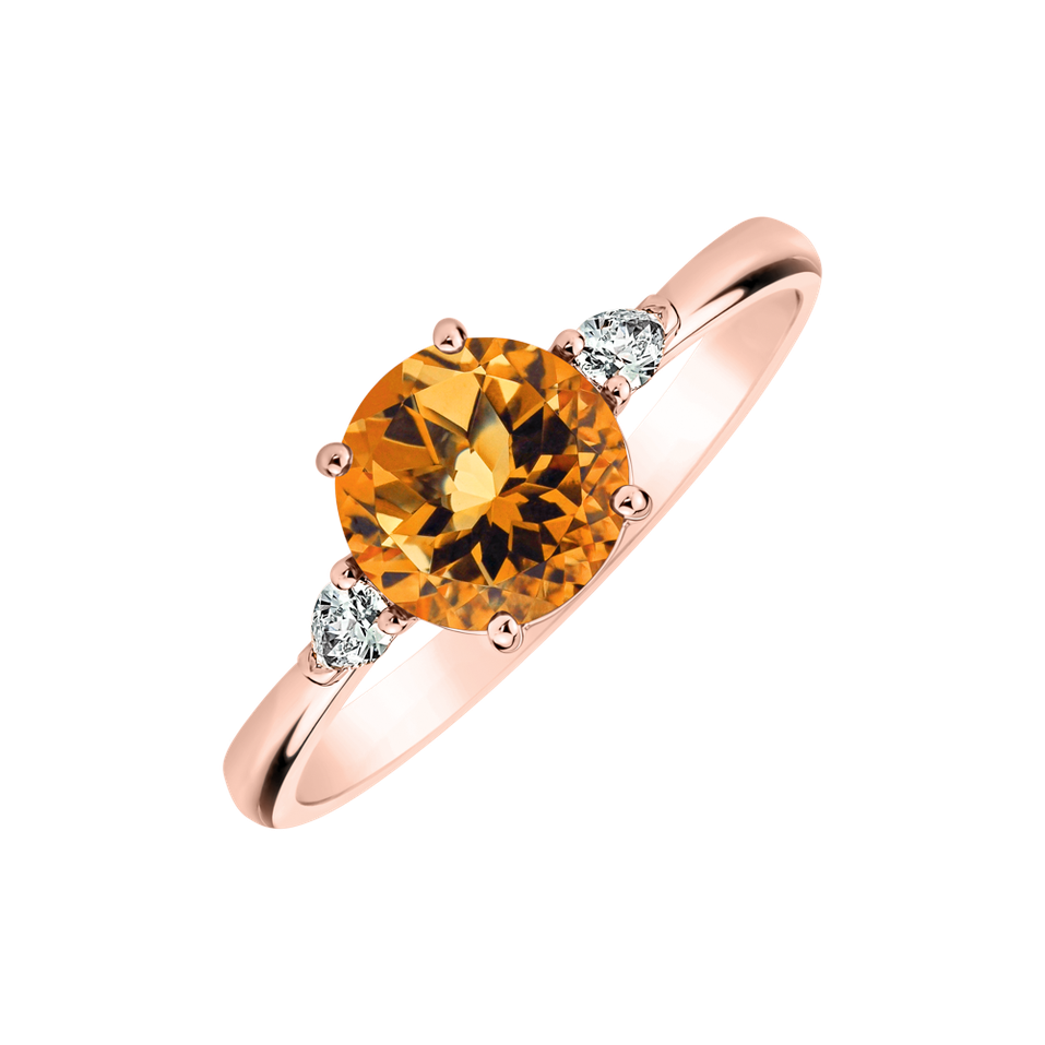 Diamond ring with Citrine Royal Oasis