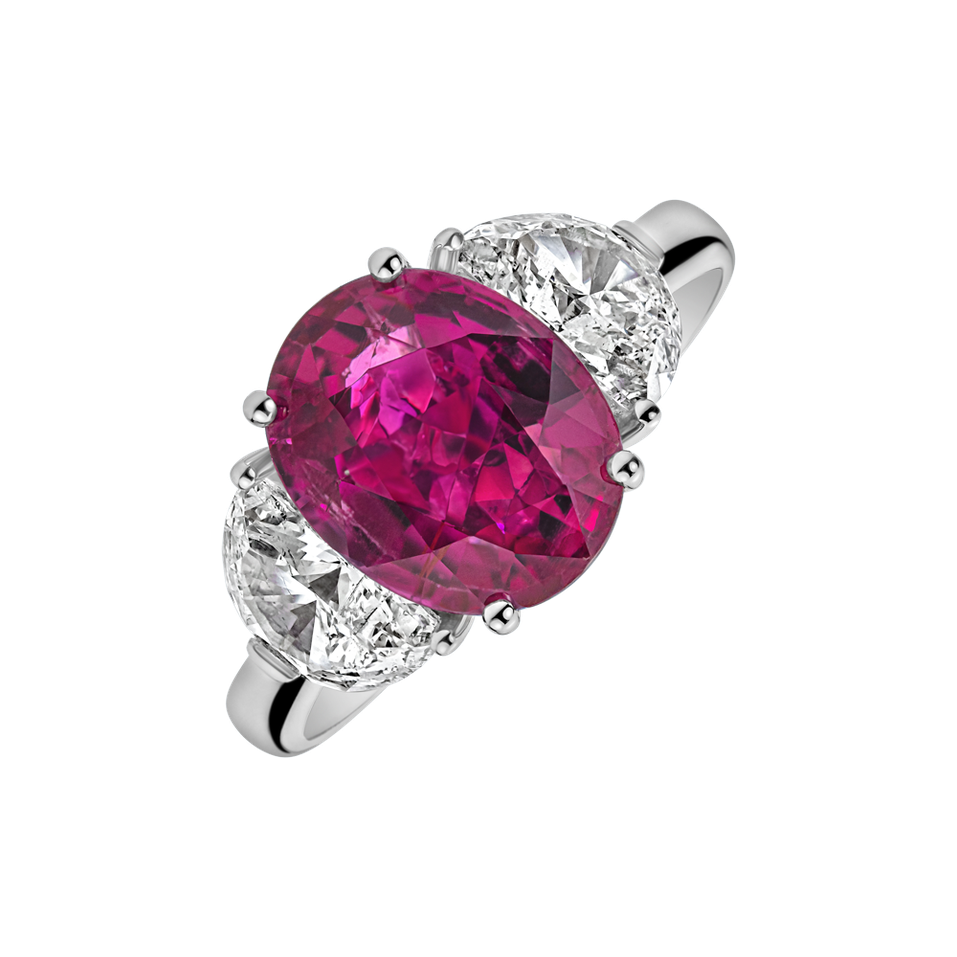 Diamond ring with Tourmaline Dynasty Gem