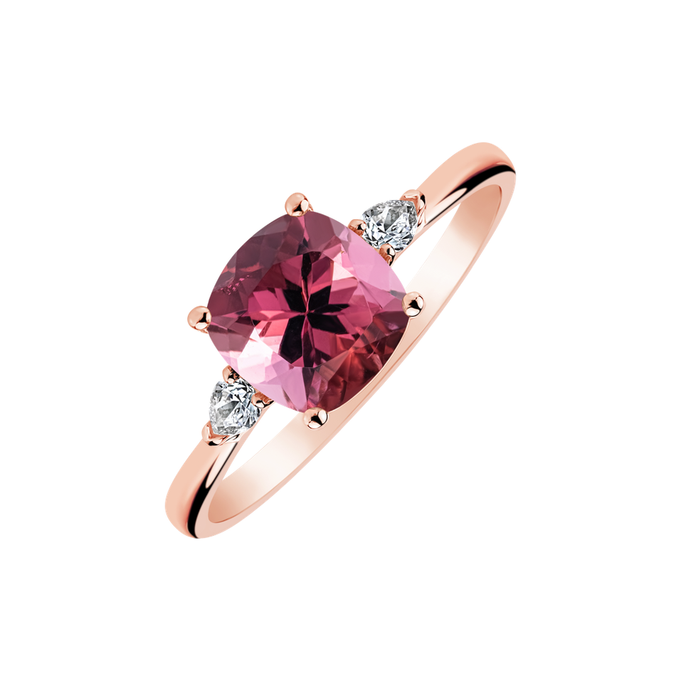 Diamond ring with Tourmaline Marigold