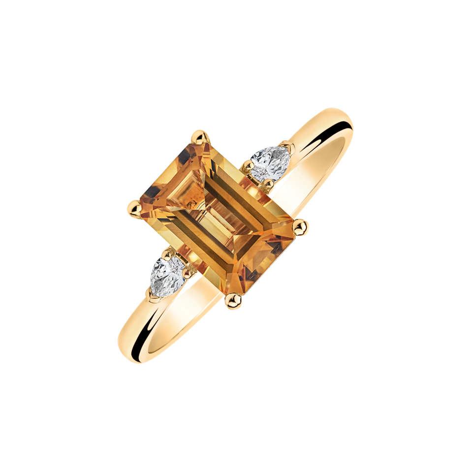 Diamond ring with Citrine Royal Cordelia