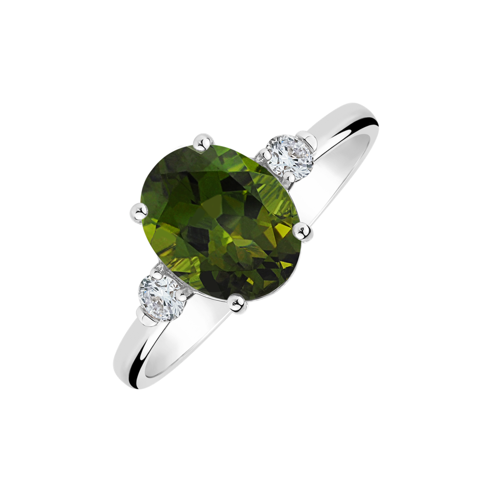 Diamond ring with Tourmaline Ivy Elegance