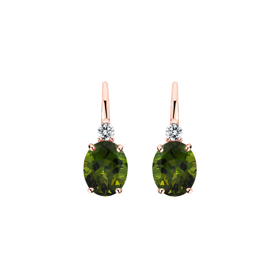 Diamond earrings with Tourmaline Juliette