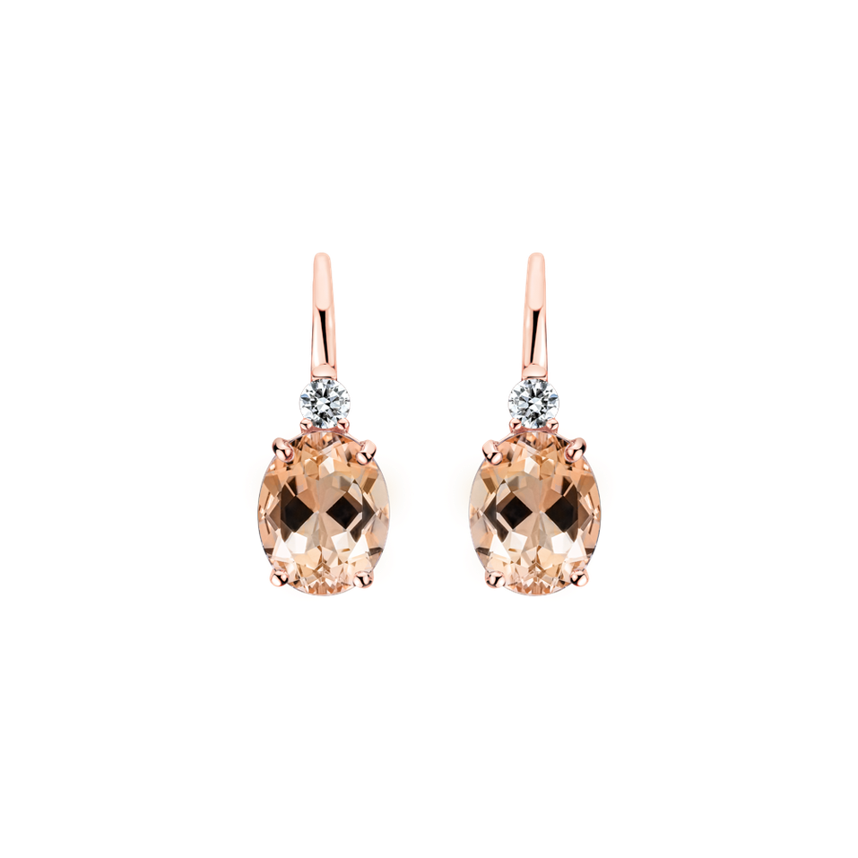 Diamond earrings with Morganite Juliette