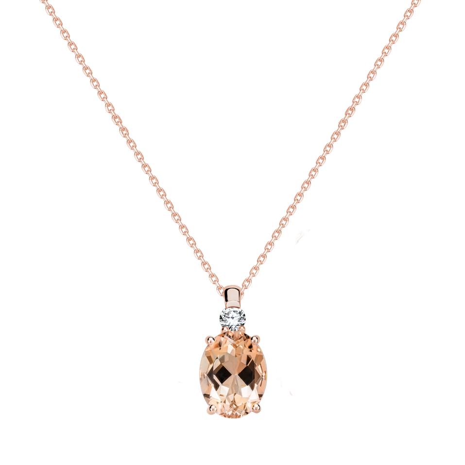 Diamond necklace with Morganite Alexandria