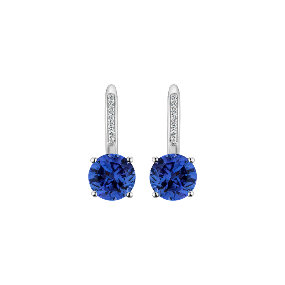 Diamond earrings with Tanzanite Carlo