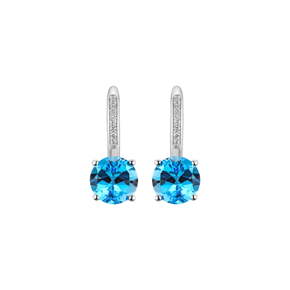 Diamond earrings with Topaz Carlo