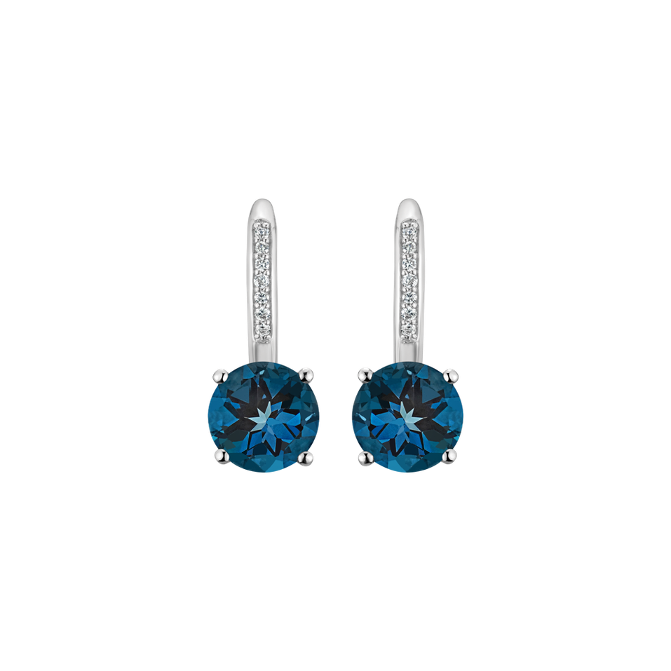 Diamond earrings with Topaz Carlo