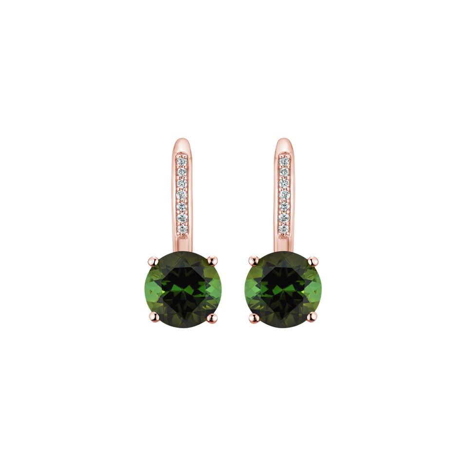 Diamond earrings with Tourmaline Carlo