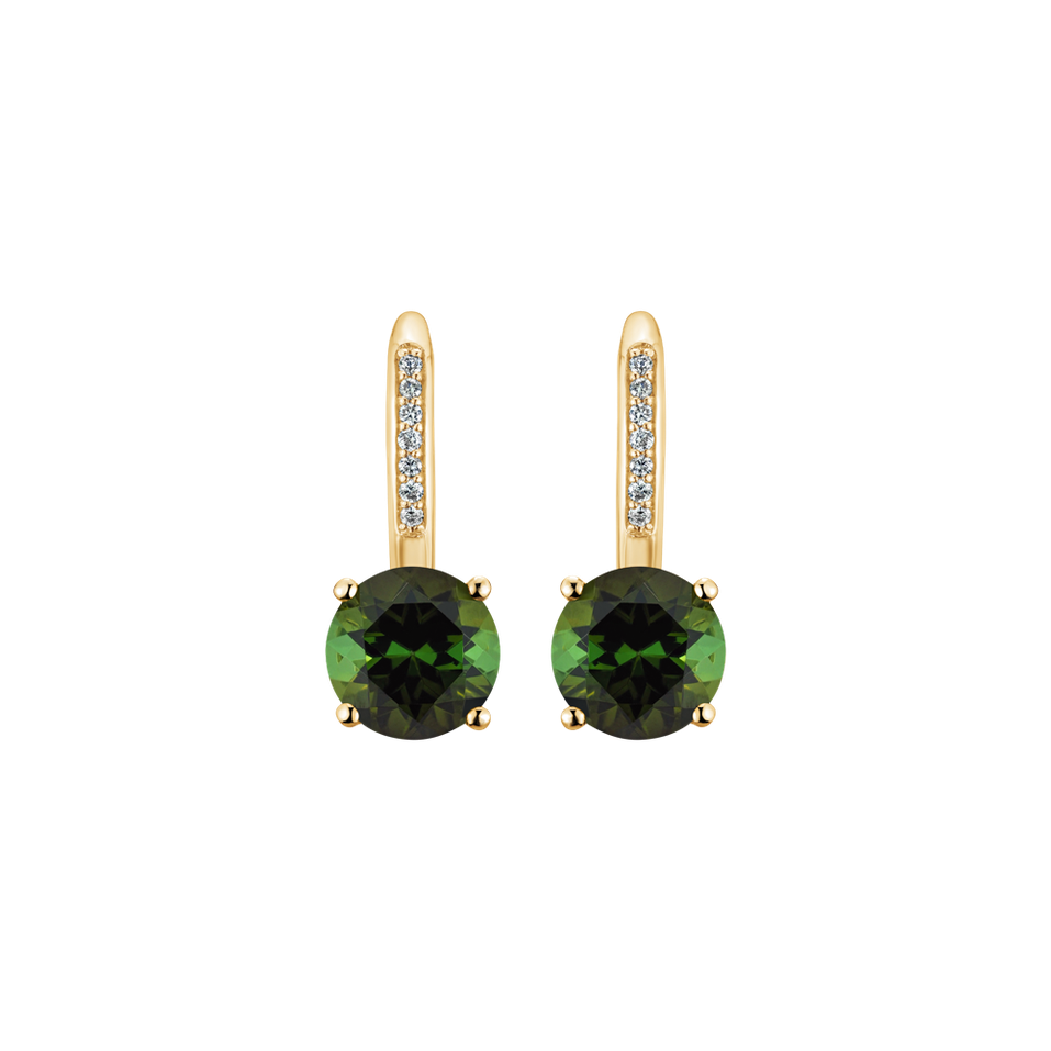 Diamond earrings with Tourmaline Carlo