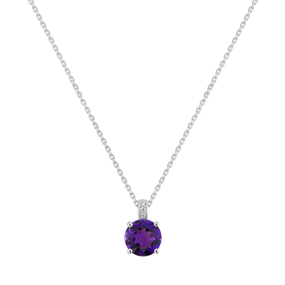 Diamond necklace with Amethyst Seraphita