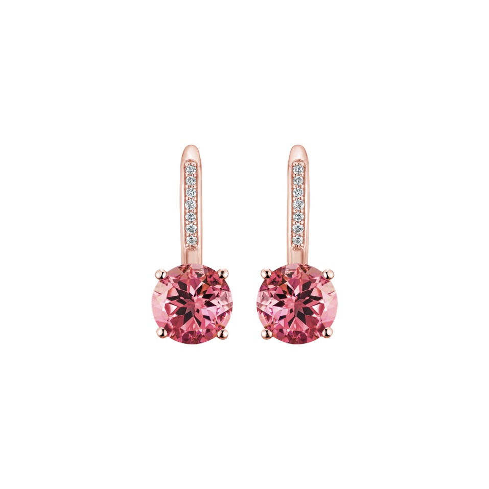 Diamond earrings with Tourmaline Carlo