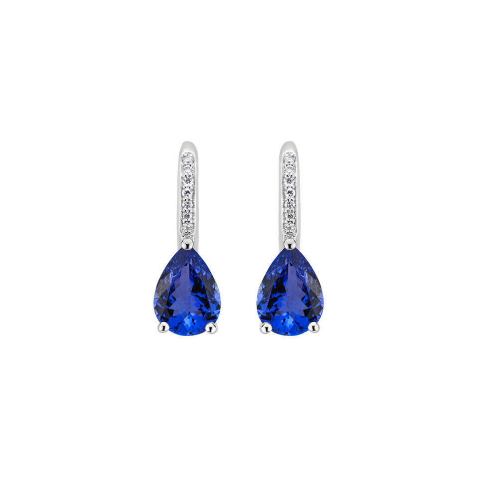 Diamond earrings with Tanzanite Tearfall