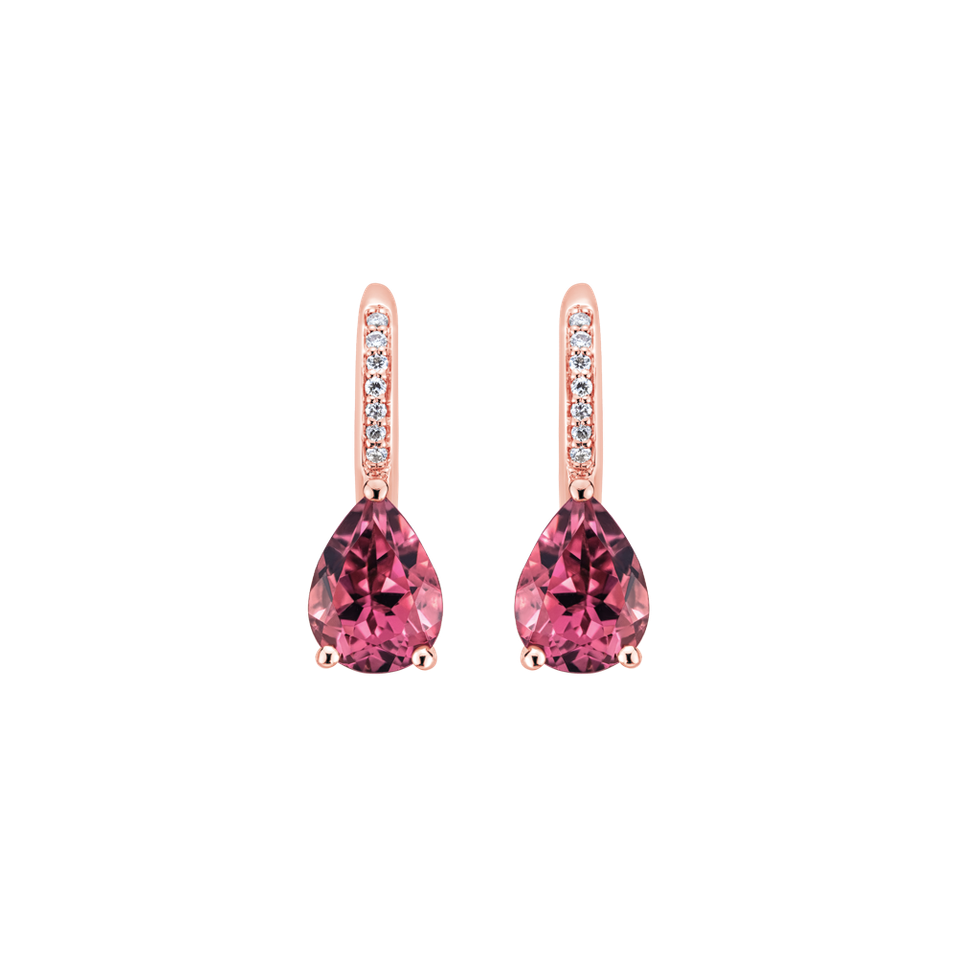 Diamond earrings with Tourmaline Tearfall