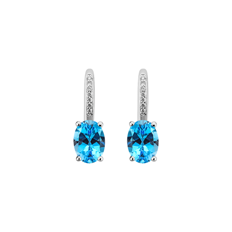 Diamond earrings with Topaz Lucrezia