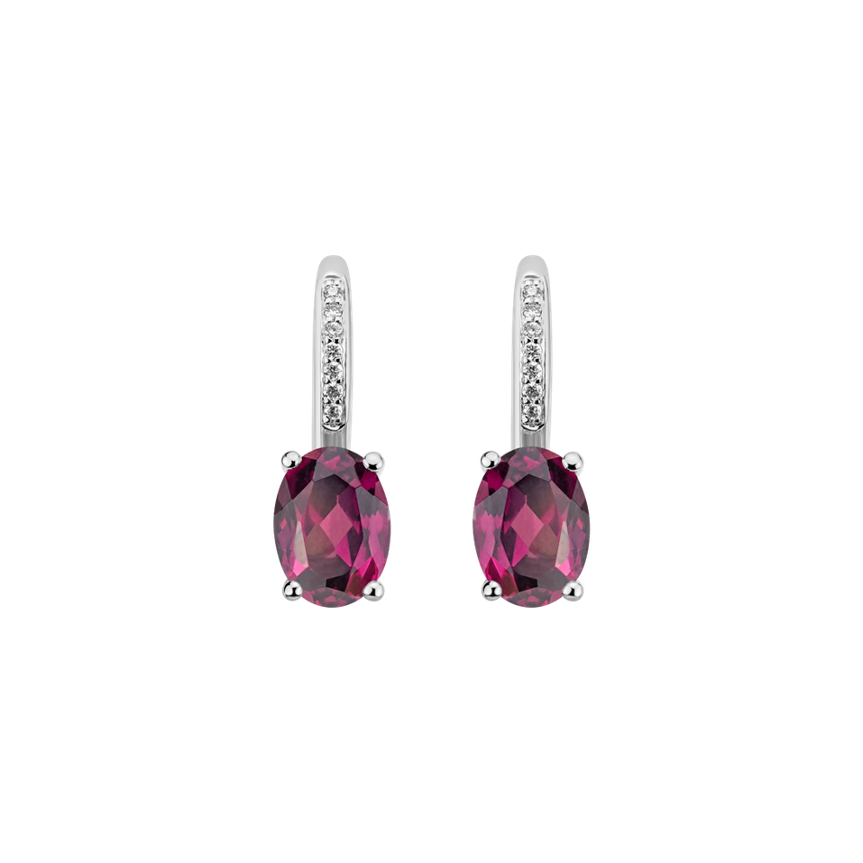 Diamond earrings with Rhodolite Lucrezia