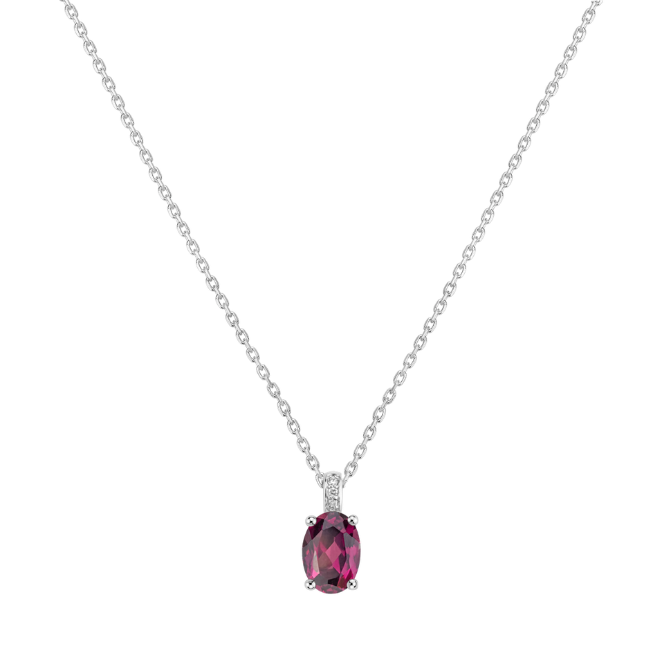 Diamond necklace with  Rhodolith Euphemia