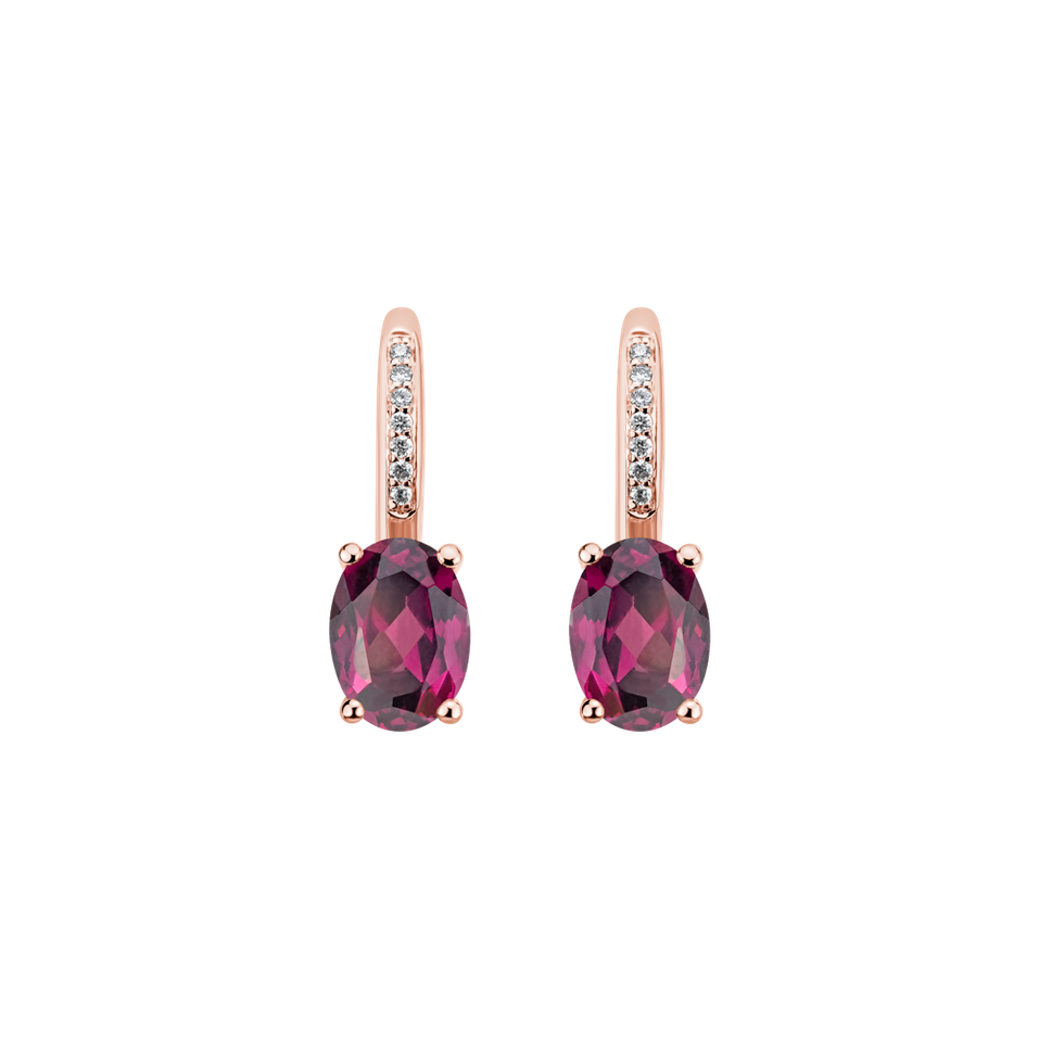 Diamond earrings with Rhodolite Lucrezia